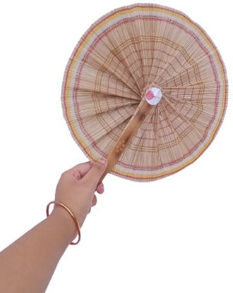 MiiArt Foldable Solid Brown Hand Fan 
