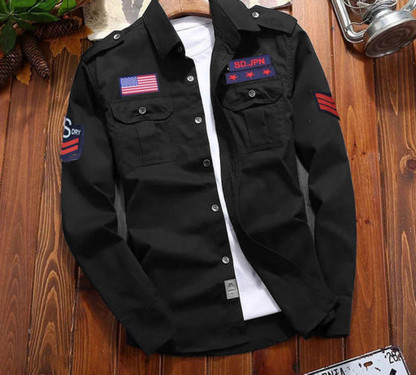 Men Solid Casual Black Shirt Price in