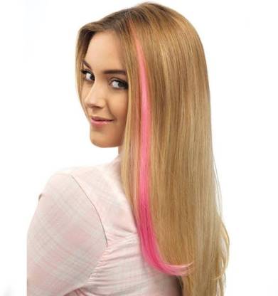 Rizi pink single clip high light streak Hair Extension Price in India - Buy  Rizi pink single clip high light streak Hair Extension online at  