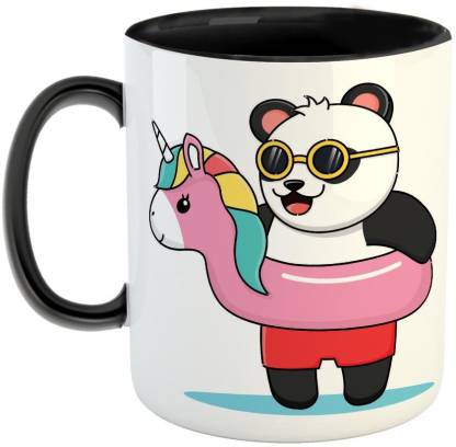 Furnish Fantasy Funny Panda with Spin Rubber Unicorn Ceramic Coffee - Best  Birthday Gift for Daughter, Sister, Unicorn Lover - Color - Black (0748)  Ceramic Coffee Mug Price in India - Buy