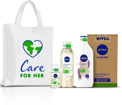 NIVEA Naturally Good Skin Care Gift Pack with Canvas Tote Bag 4 Items in the set  (550 ml)