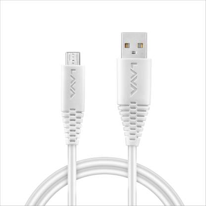 LAVA D2 pro 1 m Micro USB Cable  (Compatible with Mobile, White, One Cable)