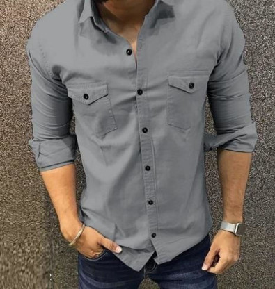 Grey shirt casual Clearance