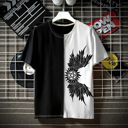 Boys black and white t shirt clearance