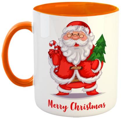 Furnish Fantasy Cute Cartoon Santa Claus with Christmas Tree Ceramic Coffee  - Best Gift for Christmas - Color - Orange (1029) Ceramic Coffee Mug Price  in India - Buy Furnish Fantasy Cute