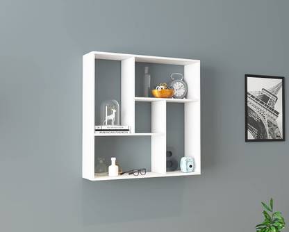 Plantzy Wooden Wall Mounted Floating Decorative Shelf Space Saving Durable Book For Home Living Room Office Display Case Square Storage Unit 24 2x5 8x24 2 In White India - Wooden Wall Mounted Shelving Units White Plantzy Wooden Wall Mounted Floating Decorative Shelf Space Saving Durable Book For Home Living Room Office Display Case Square Storage Unit 24 2x5 8x24 2 In White India - Wooden Wall Mounted Shelving Units White