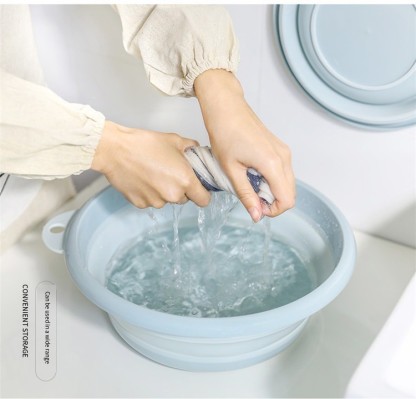 Multipurpose Portable Baby Wash Basin Washing Up Basin for Home Collapsible Wash Basin for Baby Kitchen Outdoor Travelling Blue 