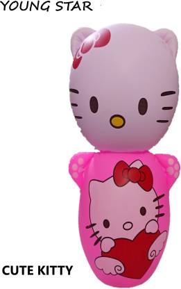 YOUNG STAR (USE*36) PREMIUM QUALITY CUTE KITTY HIT ME (BOUNCE BACK) INFALATBLE TOYS FOR KIDS AND BABIES.BEST SELLER ,PEOPLES CHIOICE SAND BASE INFLATABLE CUTE KITTY HIT ME .65 cm HEIGHT.BOB BAG . Inflatable HitMe Toys