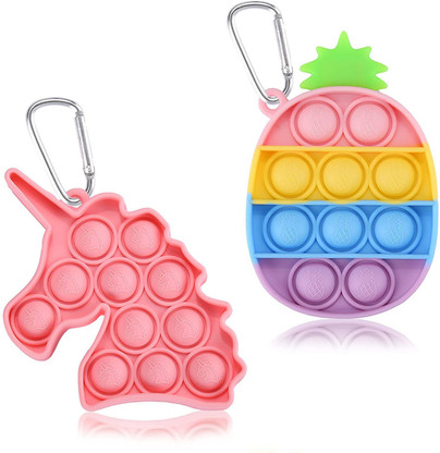 WHITE POPCORN 2PCS Mini Pop Fidget Toy 