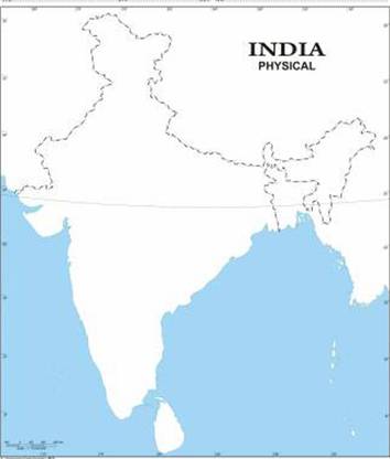 india physical map hd