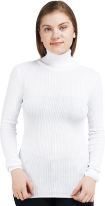 High Neck Women Pure Cotton White 