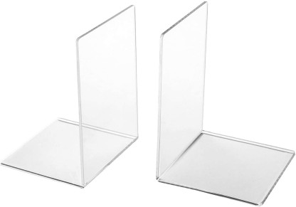 DVDs NIUBEE Clear Bookends Acrylic Plastic Book Ends Supports for Books Magazines- 6 Pieces Movies 
