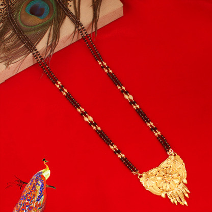 Black Beads One Gram Gold Mangalsutra 