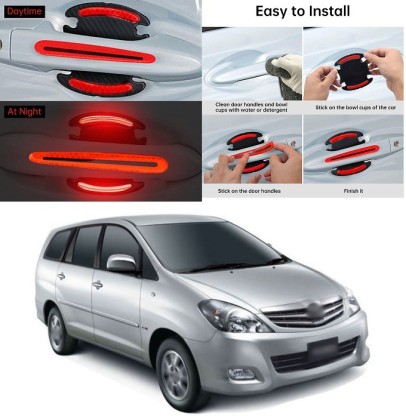 8PCS Carbon Fiber Compatible Toyota Car Door Handle Scratches Protective Films Side Sticker Scratches Car Door Protector Films 