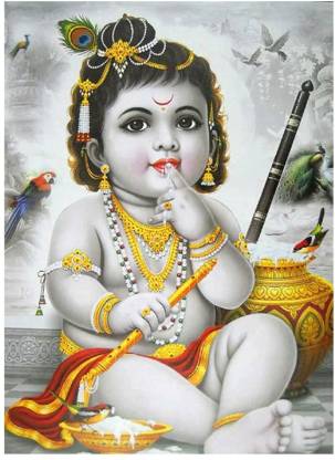 Lord Baby Krishna Poster | HD Poster for Room Decor (12x18-Inch, 350 GSM  Thick Paper, Gloss Laminated, Multicolour) Photographic Paper - Children  posters in India - Buy art, film, design, movie, music,