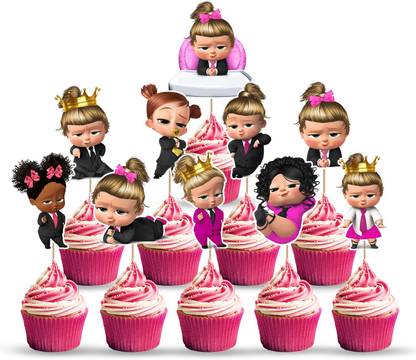 Zyozi 10 Pcs Boss Baby Girl Theme Cupcake Toppers Birthday Cake Decorations For Boss Baby Themed Birthday Party Decorations Baby Shower Supplies And Favors Cupcake Topper Price In India Buy Zyozi