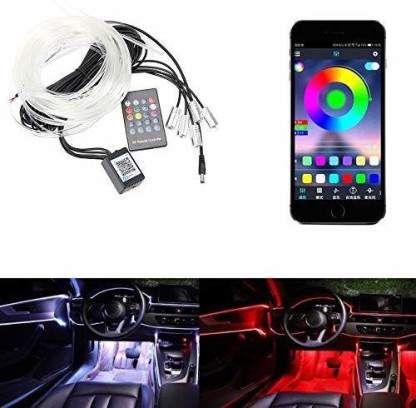 4X 8.66in AveyLum USB LED Strip Lights Car Interior Music Sync Underdash Lighting Kit RGB Multicolor LED Tape Light with Wireless Remote Control for Truck Van Lorry Jeep Motorcycle 