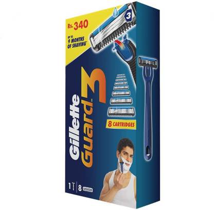 GILLETTE Guard 3 Single Razor with 8 Blades  (Pack of 9)