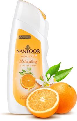 santoor Refreshing Skin Body Wash,Enriched With Tangy Orange Oil & Neroli Extracts, Soap-Free, Paraben-Free, pH Balanced Shower Gel  (230 ml)