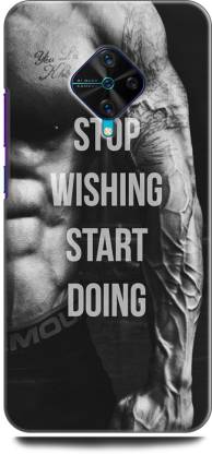 KEYCENT Back Cover for Vivo S1 Pro, Vivo 1920 GYM, FITNESS, WORKOUT, STOP WISHING START DOING, SPORTS