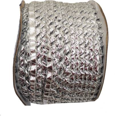 Mancloem silver samosa lace Dori Lace(9 mtr) For Sarees, Blouse, Dresses, embellishing, Outlining, craftworks Lace Reel (Pack of 1) Piping Dori Lace Reel (Pack of 1) Lace Reel