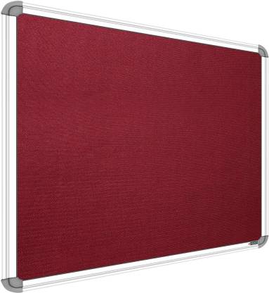 SRIRATNA 2 X 3 feet Premium Material Notice Pin-up Board/Pin-up Board/Soft Board/Pin-up Display Board for Office, Home & School uses, (Color - Maroon, Pack of 1) Notice Board