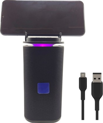 USB Port MIC & AUX Input ENUOSUMA Versatile Portable Bluetooth Speaker with Digital Alarm Clock & FM Radio Wood Grain BS22 Built with TF Card Slot 