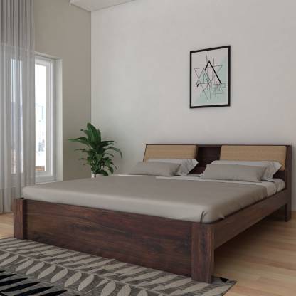Tg Furniture Sheesham Wood Queen Size, Wooden Queen Bed With Storage