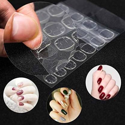 BeautyQua Premium Quality 1 Sheet ( 24 tabs) Double-sided Nail Tab Sticker,  False Nail Glue Jelly Gel Tape Adhesive Tabs Nail Glue Transparent Flexible  Adhesive Fake Nails Tabs sticker - Price in