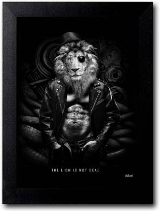 Blue Nexus Classic Funny Lion Attitude Wall Poster with Wall Frame Wall  Stickers Room Art Poster_FBNWPA70 Digital Reprint 12 inch x 9 inch Painting  Price in India - Buy Blue Nexus Classic
