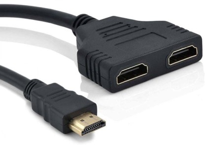 HDMI Cable Splitter 1 in 2 Out HDMI Adapter Cable HDMI Male to Dual HDMI Female 1 to 2 Way for HDMI HD LED TV ps3 Support Two TVs at The Same Time Two Out Signal One in 