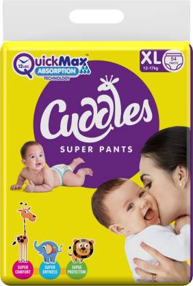 Cuddles – Super Pants Pant Style Diaper – XL  (54 Pieces)