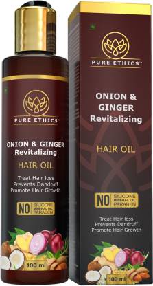 Pure Ethics Red Onion Oil and Ginger Root Oil - With Coconut Oil,  Vitamin-E, Sesame, Castor,