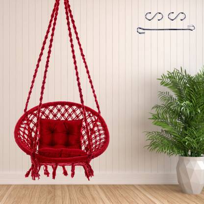 Swingzy Round Hanging Swing for Adults/Swing for Indoor/Outdoor, Home, Balcony/ Cotton Large Swing