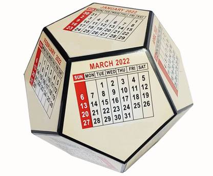 Sai Creation Exclusive Diamond Shaped 12 Sided (Dodecahedron) Desk Calendar 2022 (Skin Shade) 2022 Table Calendar Price In India - Buy Sai Creation Exclusive Diamond Shaped 12 Sided (Dodecahedron) Desk Calendar 2022 (