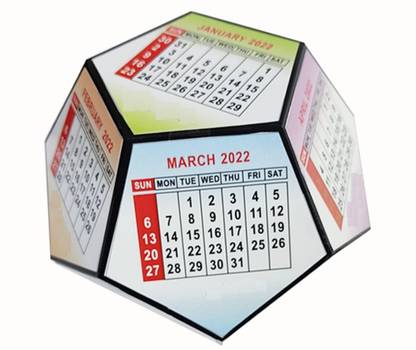 Sai Creation Exclusive Diamond Shaped 12 Sided (Dodecahedron) Desk Calendar 2022 (Mix Shade) 2022 Table Calendar Price In India - Buy Sai Creation Exclusive Diamond Shaped 12 Sided (Dodecahedron) Desk Calendar 2022 (