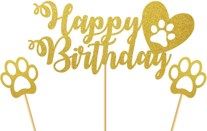 dog birthday cake toppers