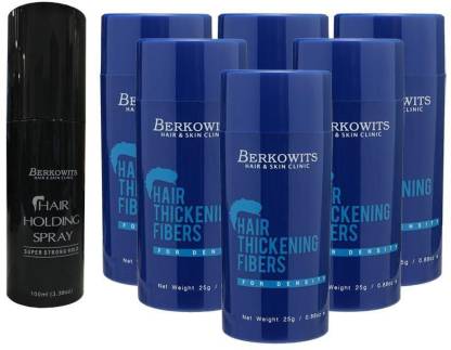 Berkowits Hair Loss Concealer 25 Gm (Pack Of 6) Keratin Hair Fiber with Hair  Holding Spray (100ml) Hair Fiber - Price in India, Buy Berkowits Hair Loss  Concealer 25 Gm (Pack Of
