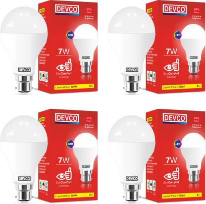 DEVCO 7 W Standard B22 LED Bulb (Pack of 4) Smart Bulb