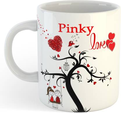 Rawyaldeep Pinky Printed Coffee, I Love You Pinky, Pinky Name , Gift For  Friends , Lovers , Valentine's day ,