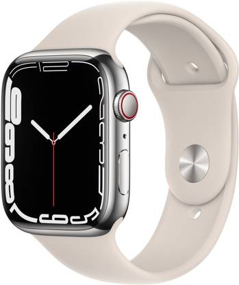 APPLE WatchSeries7(GPS+Cellular-45mm) Silver Stainless Steel Case-Starlight  Sport Band Price in India - Buy APPLE WatchSeries7(GPS+Cellular-45mm)  Silver Stainless Steel Case-Starlight Sport Band online at Flipkart.com