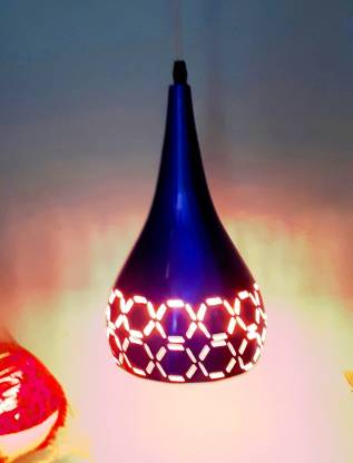 Cruv Premium Blue Aluminium Hanging Light with Round Base Pendants Ceiling Lamp