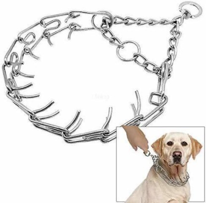 Adjustable Stainless Steel Links with Rubber Tips Choke Collar for Small Medium Large Dogs Dog Pinch Training Collar with Quick Release Clip Prong Collar for Dogs 