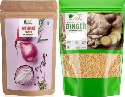 Bliss of Earth Combo Of Natural Red Onion Powder (200gm) For Cooking & Hair  Growth And Organic Dried Ginger Powder (250gm) for Tea & Juice Pack Of 2  Price in India -