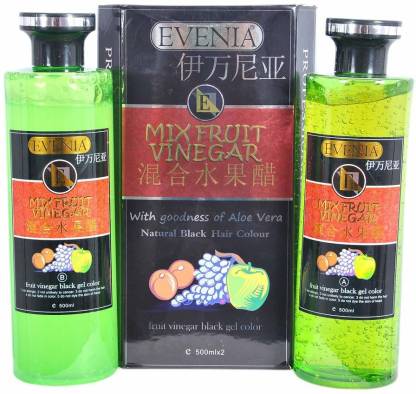 Evenia Mix Fruit Vinegar Natural Black Hair Colour Dye(500ml*2) , Black -  Price in India, Buy Evenia Mix Fruit Vinegar Natural Black Hair Colour Dye(500ml*2)  , Black Online In India, Reviews, Ratings