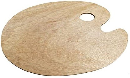 Paint Palette Lins Wood Classic Wooden Artists Palette with Thumb Hole for Oil Paint,Acrylics,Paint Art,Size 30x20cm Lightweight and Smooth Oval Oil Painting Palette Tray for Adult Kids 