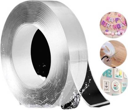 Indikonb Nano Double Sided Tape Heavy Duty Multipurpose Removable Traceless Mounting Adhesive Tape For Walls Washable Reusable Strong Sticky Strips Gel Grip Tape 3 Meter Pack Of 2 Nano Double