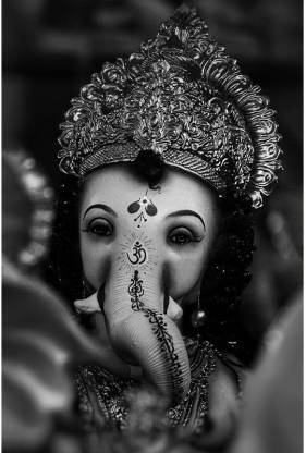 Ganesh ji black and white wall poster size 12x18 Paper Print - Religious  posters in India - Buy art, film, design, movie, music, nature and  educational paintings/wallpapers at 