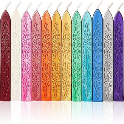 Wax Seal Sticks Pink Yoption 5 Pcs Totem Fire Manuscript Sealing Seal Wax Sticks with Wicks Multi-Color Cord Wick Sealing Wax For Postage Letter Retro Vintage Wax Seal Stamp 