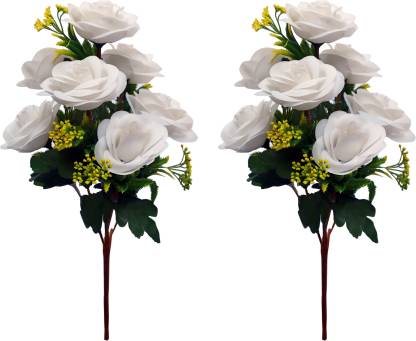 petals & roses White Rose Artificial Flower